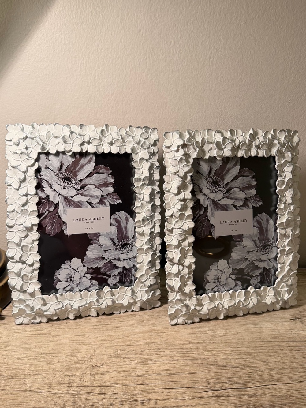 Laura Ashley Cream Petal Picture Frames - Pair